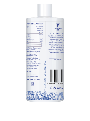 Luxury Organic Coconut Oil Extra Virgin 1000ml