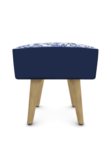 Midnight Emir Square Foot Stool Blue And Natural