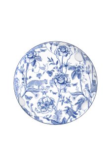 Midnight Emir Round Foot Stool Blue And Natural