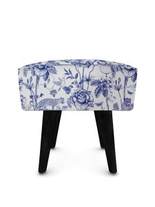 Emirate Square Foot Stool Blue And Black