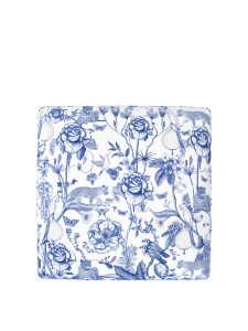 Emirate Square Foot Stool Blue And Black